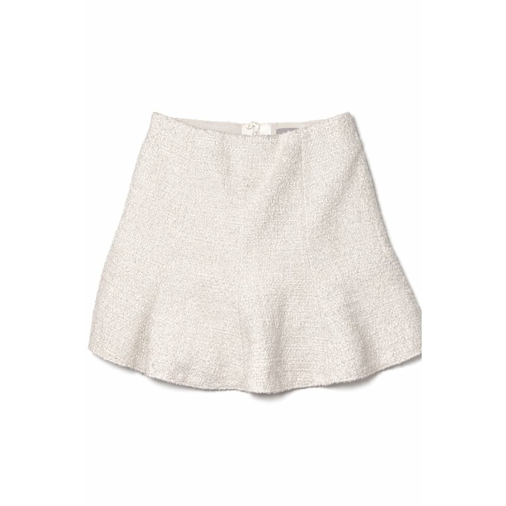 H&M white tweed mini skirt coquette preppy US 6